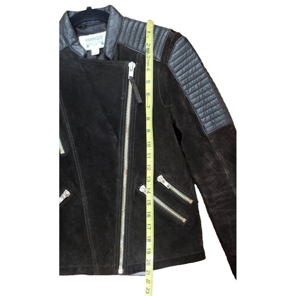 Mango Leather Jacket XXS / Brown with Gold Hardware - Biker Style - Picture 8 of 13